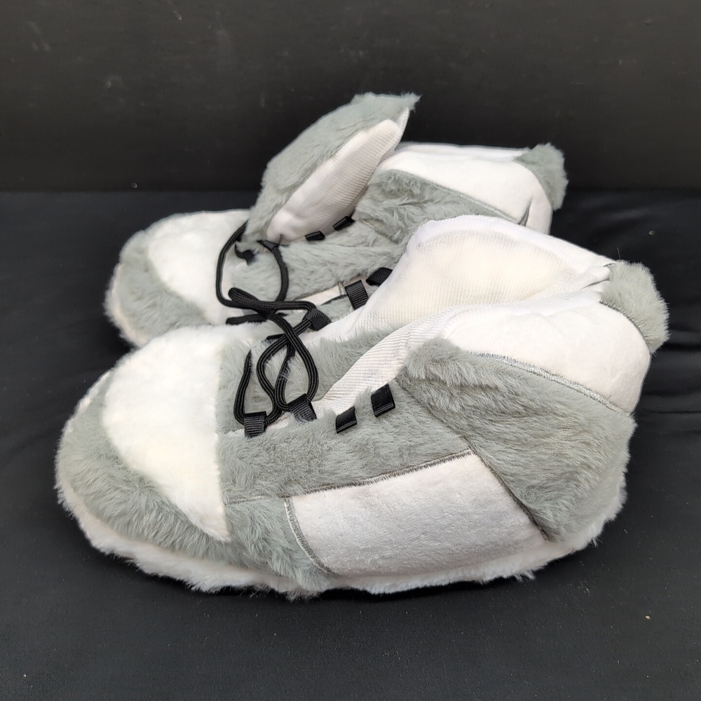 Cozy Kids Shoes Plus Sneaker Slippers Gray and White Size 36-46
